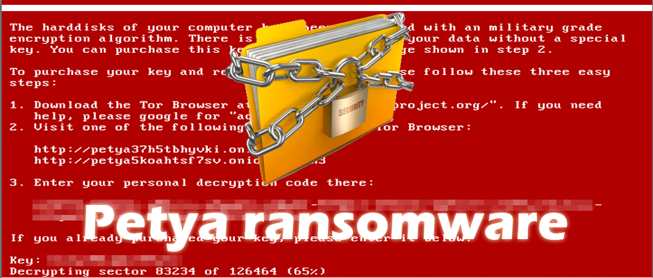rimuovere Petya e recuperare i file criptati