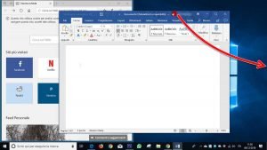 affiancamento delle finestre di Windows 10