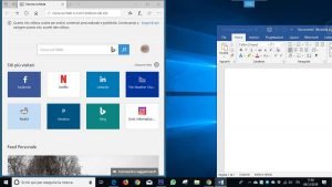 affiancamento delle finestre di Windows 10